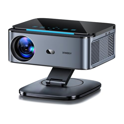 Videoprojecteur【1500 ANSI/Auto Focus/360° Rotation】 XIWBSY Projecteur Video Google TV/Contrôle Vocal, WiFi 6 Bluetooth 5.3, Retroprojecteur 4K Supporté 38000 Lumen, Projector Home Cinéma/Extérieur