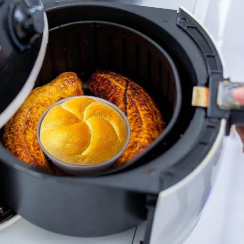 2 Pezzi Stampi per Crostatine 11cm/4 Inches, Antiaderente Muffin Riutilizzabile in Acciaio, Formine Cupcake per Tartellette, Airfryer, Microonde, Forno - immagine 4