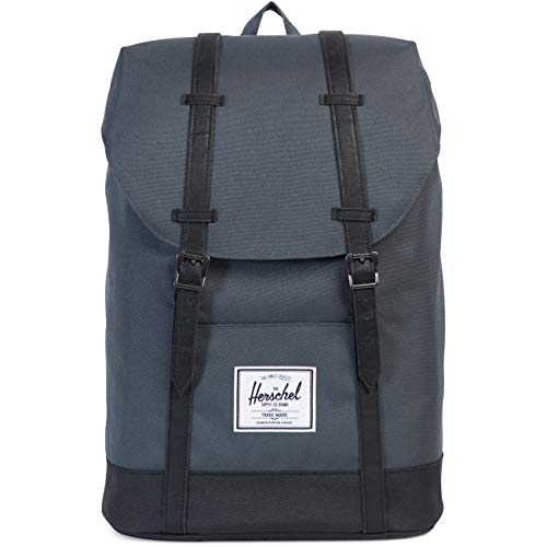 Image of Herschel Retreat Backpack, Dark Shadow /Black /Black Synthetic Leather, Classic 19.5L