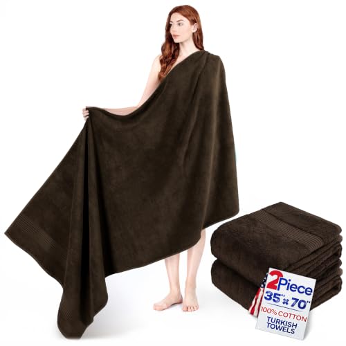 American Veteran Towel 100% Cotton 35x70 Extra Large Turkish Bath Towels for Bathroom 2 Pack, Soft Drying Bathroom Bath Towels
