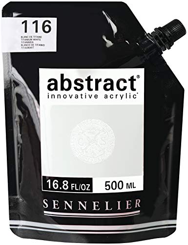 Savoir-Faire Sennelier Abstract Acrylic Paint 500ml-Titanium, Titanium White