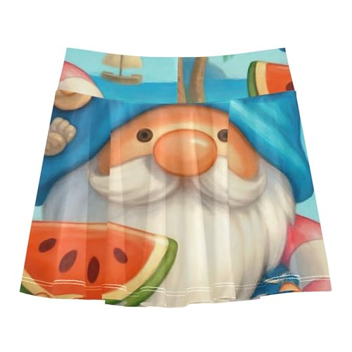 Cute Gnome Beach Tennis Skirts for Kids Running Girls Skorts Athletic Shorts Pleated Skort 4t2
