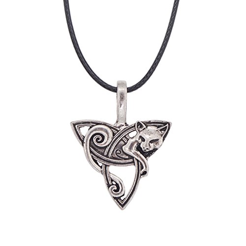 YNuth - Collar con Colgante de Zorro Vikingo, Color Plateado