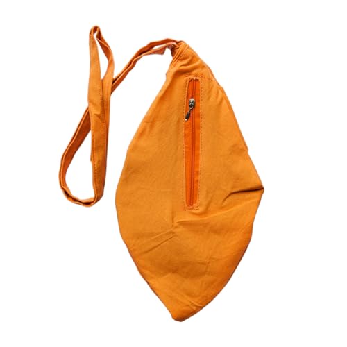 Image of Pure Cotton Chanting Bag or Gomukhi Japa Mala Bag or Cotton Bead Bag with Sakshi Mala Counter (Orange)