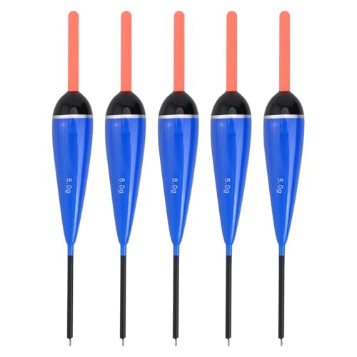 NiuLumea Paquete de 5 flotadores de pesca para 2 g, 3 g, 4 g, 5 g, flotadores de pesca flotantes de madera de balsa, azul, 13-14,5 cm