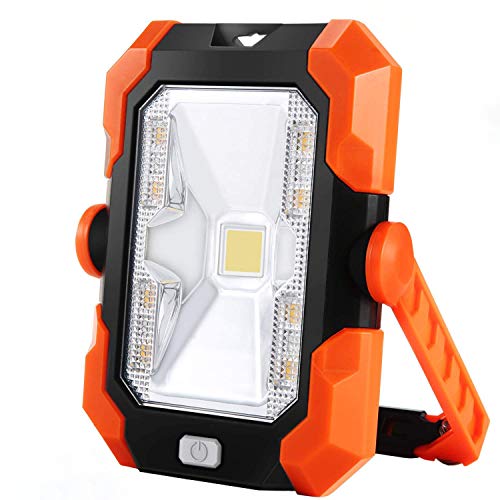 Portable LED Work Light,BEIEN Rechargeable Solar Work Lights 4400 mAh,Waterproof COB Flood Light with Magnetic Hanging Hook,30W 1000LM for Car Repairing,Camping,Hiking,Backpacking,Fishing