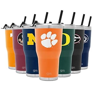 Simple Modern Officially Licensed Collegiate Clemson Tigers Tumbler with Straw and Flip Lid | Insulated Stainless Steel 30oz Thermos | Cruiser Collection | Clemson University