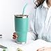 Diumepo Stainless Steel Straw for 30 oz YETI Tumbler, Metal Straws Reusable with Silicone Tip for Simple Modern 24 oz and 32oz Glass Tumbler, Cleaning Brush, 1 Portable Bag