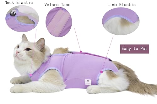 Acoutpet Macacão de Recuperação para Gatos, Macacão Feminino para Gatos Após Cirurgia, Esterilização