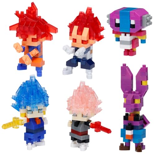 nanoblock - Dragon Ball Super - Dragon Ball Super Surtido 1 (juego completo de 6), kit de construcción de la serie Mininano