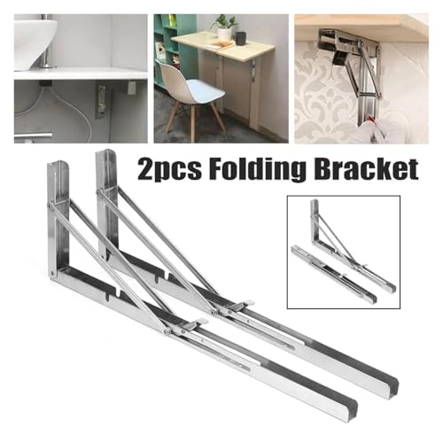 Support d'étagère en acier inoxydable 201Billy pour table pliante murale x2