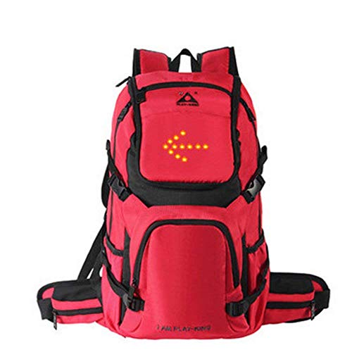 JL-Q Mochila De Bicicleta, Función Al Aire Libre, Mochila De Bicicleta 35L, Mochila De Seguridad De Carga USB con Monitor De LED De Señal Posterior,Red