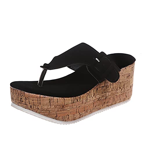 Chaussons d'été pour femme avec semelles épaisses confortables et motif chevrons