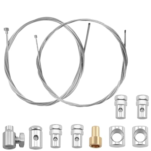 2 Pièces 2 Mètres Réparation Universel Câble de Accélérateur Frein Embrayage Kit de Câble avec 9 Raccords pour Moto Vélo Scooter Tondeuse Motoculteur...