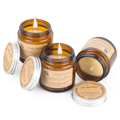 smtfcty Scented Candles 3 pcs Natural Soy Wax Aromatherapy Candle Gift Set for Women,Sleep Candles Gifts for Women Bath Yoga Men Birthday Gifts Valentine\'s Day, Anniversary, Mother\'s Day