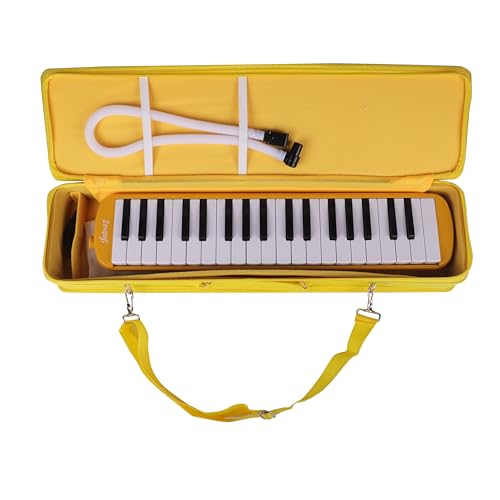 Image of Juarez 37 Key Melodica JMLD37YL Musical Instrument Soprano Air Piano Keyboard Pianica with Carrying Bag, 1 Soft Long Tube, 1 Mouthpiece, Wipe Cloth, Yellow