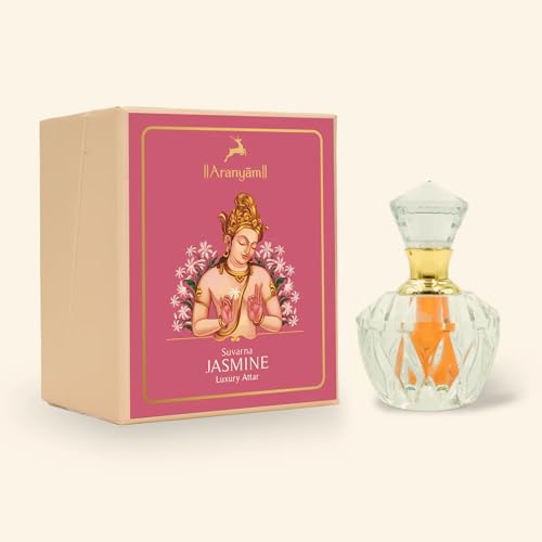 Image of Aranyam Perfumes Attar - Premium Suvarna Jasmine Attar Perfume for Women, Jasmine Floral Attar Long-Lasting Fragrance-Free from Alcohol - 5 ML