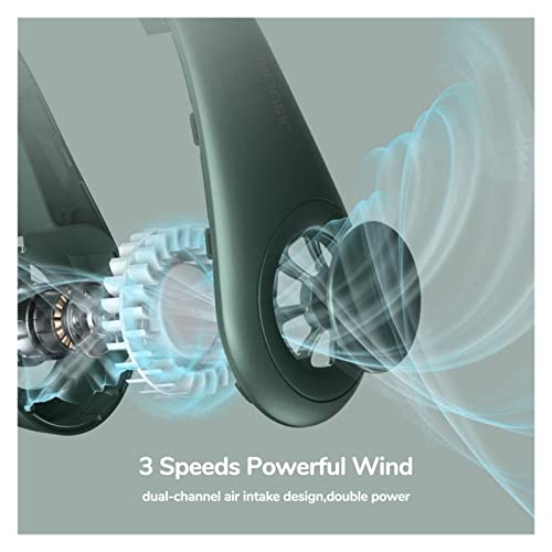 Fan Draagbare Mini-hals Ventilator Draagbare Blaiseloze ventilator USB Oplaadbare Leafless Hanging Fans Air Cooler… - Image 7