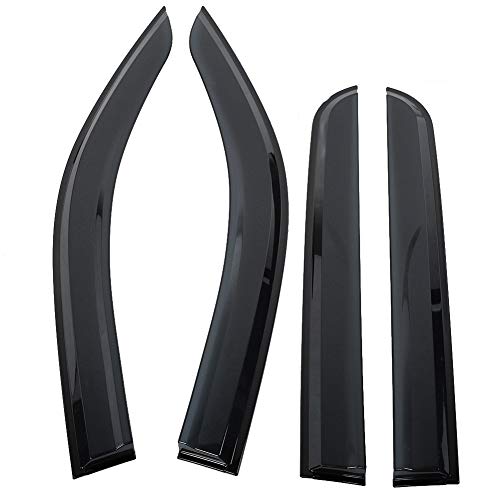 Visera de ventana - Deflector de ventilación de ventana de 4 piezas Deflector de protección contra la lluvia con protección solar for Toyota HILUX REVO 16-18 (Humo)