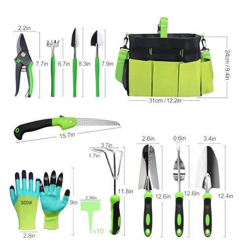 Set de Herramientas para Jardín de Acero Inoxidable con Bolsa miniatura 2