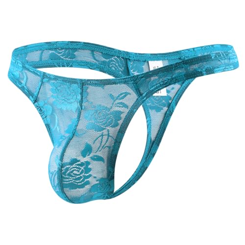 Casey Kevin String Homme Dentelle, Transparent sous-vêtements Sexy Slips Taille Basse Strings Tanga