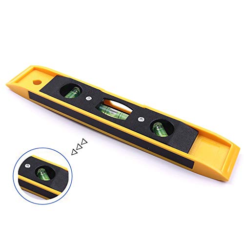 Magnetic Torpedo Level, 3 Bubble Spirit Level Magnetic Ruler Level Measuring Instrument Tool (9