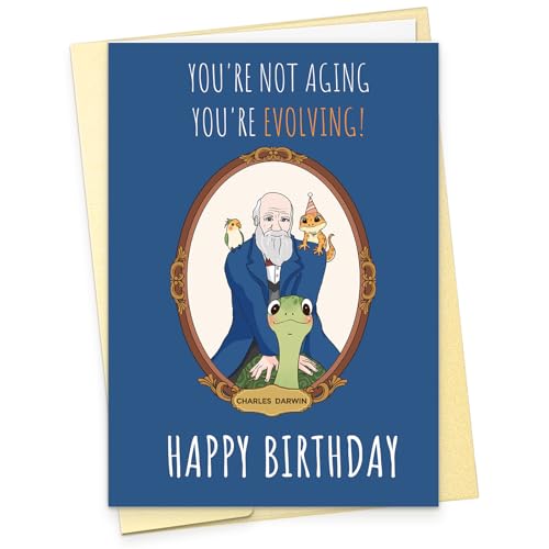 Darwin Evolution �ʔ����o�[�X�f�[�J�[�h �����Y ���f�B�[�X ? You're Not Aging, You're Evolving, Science Humor �o�[�X�f�[�J�[�h �v �� �{�[�C�t�����h �K�[���t�����h �F�l ���� ������