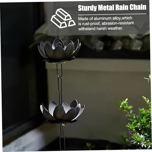Chaîne attrape-pluie lotus dorée pour régler les éclaboussures - 4
