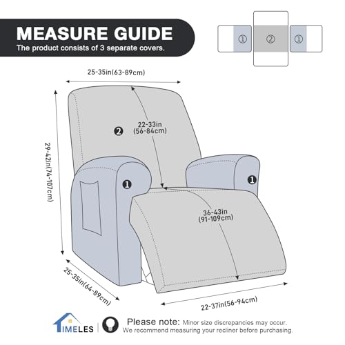 Image of Timeles Recliner Covers Recliner Chair Covers Reclining Couch Covers Sofa Slipcovers Stretch Soft Washable (One-Seater, Teal)
