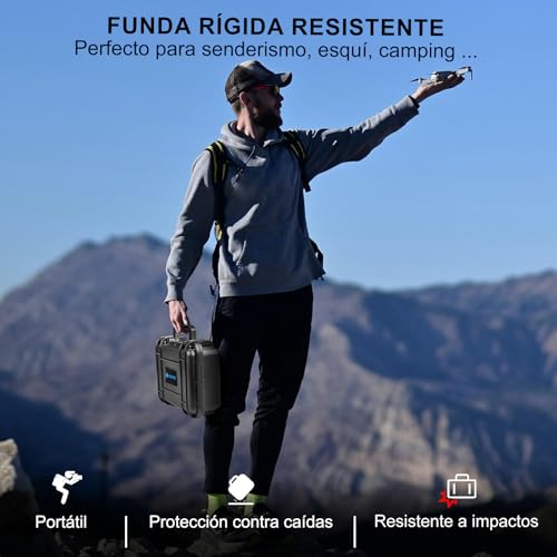 LEKUFEE Estuche Rigido para dji Mini 4K/dji Mini 2 Drone y Mavic Mini 2 Drone Accesorios (Espuma EVA Color - Negro)