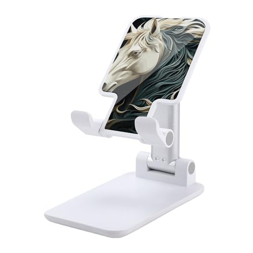 Support de téléphone pliable motif cheval réglable pour bureau et lit compatible iPhone Android
