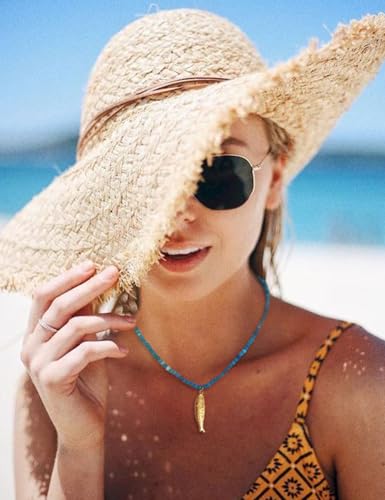 Dainty Gold Fish Pendant Necklace for Women, Waterproof Boho Beach Jewelry, Summer Ocean Charm Necklaces Gift for Her2