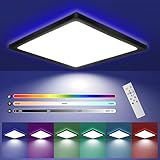 【Augenschutz & Flimmerfrei】Die moderne eckig, schwarze LED-Deckenlampe hat eine höhere Lichtdurchlässigkeit und das Licht der Schlafzimmerlampe ist flimmerfrei, blendfrei, es kann Ihre Augen vor grellem Licht schützen. Die flache Lampe hat einen hohen Farbwiedergabeindex von CRI80+, es bietet lebendiges und natürliches Licht. Dadurch kann das Licht der wahren und ursprünglichen Farbe des Objekts näher gebracht werden.