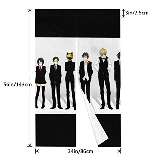 Hkdfjg Anime Du-rar-ara Door Curtains Blackout Protection Privacy Dust-Proof Door Curtain Blind for French Door Panel Doorways or Windows Wall Mount Multifunction Door Curtain