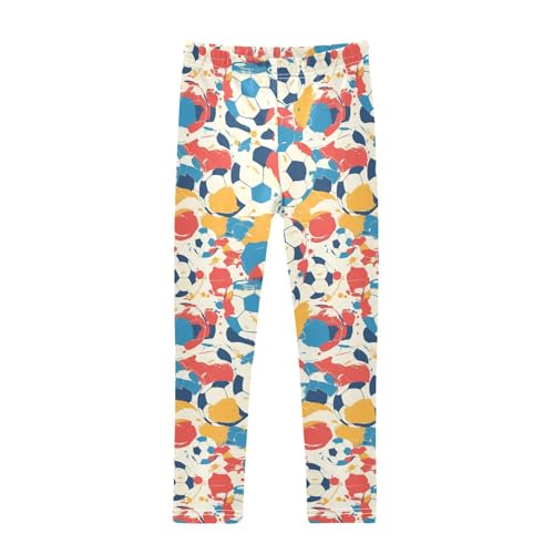 KLL Soccer Ball Pattern Toddler Baby Girl Athletic Leggings Soft High Waisted Lounge Pants Gym