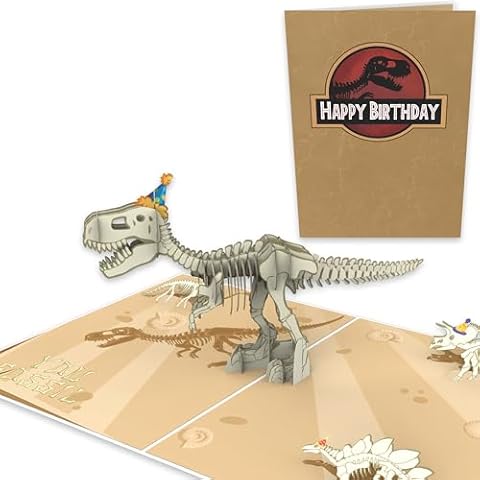 Funny Birthday Card | Pop Up T-Rex Skeleton - Happy Birthday You Fossil | 3D Dino Happy 50th Birthday Cards for Men, Women | Cheeky Bday Cards for Brother, Sister | Dinosaur Fossils Party for Son Cover