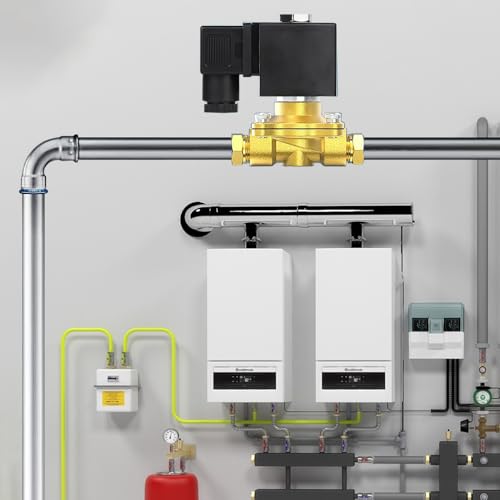 BNGXR Magnetventil Messing, 1/2\ AC 220V Elektromagnetventil, Elektrisch Magnet Ventil, Ersatz-Ventil, Brass Solenoid Valve für Wasser Luft Gas