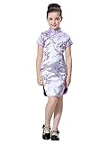 Bitablue Girls Wintersweet Blossom Chinese Qipao Dress (Purple, 10)
