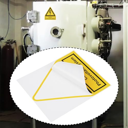 ECSiNG 10 Stück Gelbe Selbstklebende Warnaufkleber Caution! Photovoltaic System 10 X 12 Cm für Den Industriellen Elektrogebrauch