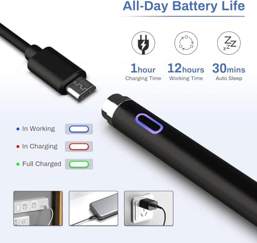 yoyomax Stylus Pens for Touch Screens, Universal Fine Point Stylus for iPad, iPhone, iOS/Android Smart Phone and Other Tablets, Active Stylus Stylist Pen Pencil for Precise Writing/Drawing