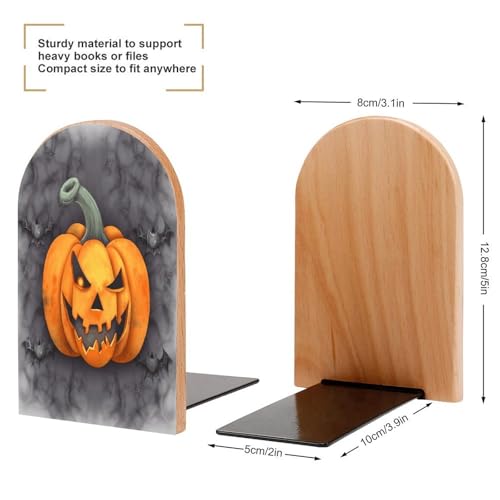 Sujetalibros de madera modernos universales y resistentes para estanterías 3