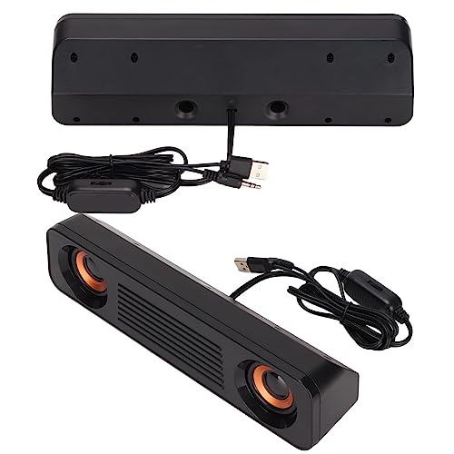YUYTE Altoparlante per Computer, Altoparlanti Desktop Stereo Cablati, qualità del Suono Surround a 360 °, per Computer TV con Alimentazione USB, Spina da 3,5 Mm