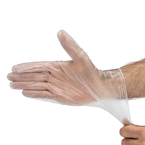 Gorilla Supply Disposable Heavy Duty Vinyl Gloves Latex & Powder Free