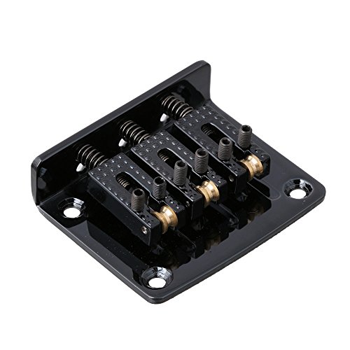 Lyws Black 3-String Roller Saddle Guitar Top Loading Hard-Tail Bridge Tailpiece For Cigar Box Guitar Parts #TOP1