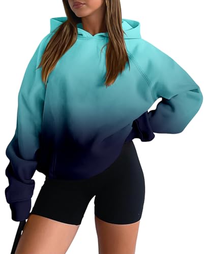 onlypuff Women Pullover Sweatshirt Long Sleeve Hoodies Kangaroo Pocket Fleece Basic Sweater