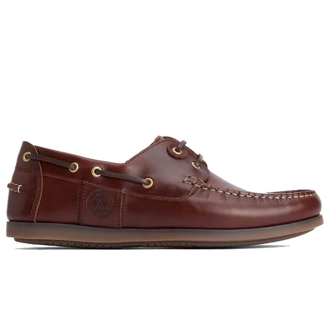 Barbour Wake Bootsschuhe für Herren, Mahagoni-Leder und Nubuk, klassische Schnürschuhe, lässige Sommerschuhe