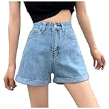 Tailles : tailles standard. Luadnysin Vetement Femme Ete Short Blanc Jeans Été en Jean Pantalon Shorts Et Bermudas Pantacourt Noir Grossesse Mini Bermuda Fluide Grande Taille Long Cycliste Corsaire e Salopette Coton Chic