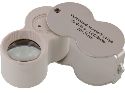 SE 30X 2 in 1 UV & 2 LED Jewelers Loupe