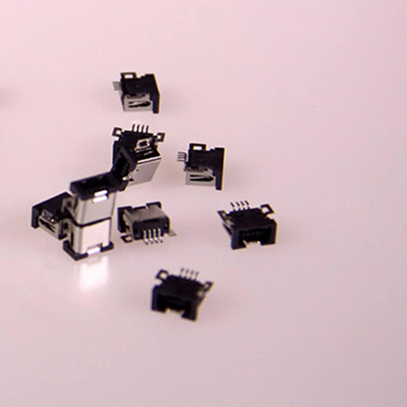 10pcs/lot Mini USB 4 Pin Female SMT USB Connector Mini USB PCB Mount Adapter