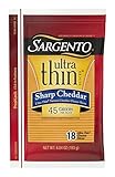 Sargento Sharp Natural Cheddar Cheese Ultra Thin Slices, 18 slices